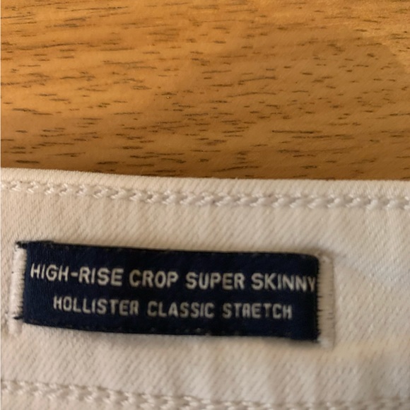 Hollister White High Rise Crop Super Skinny Stretch Jeans Size 3R W26 L26 - Picture 7 of 7